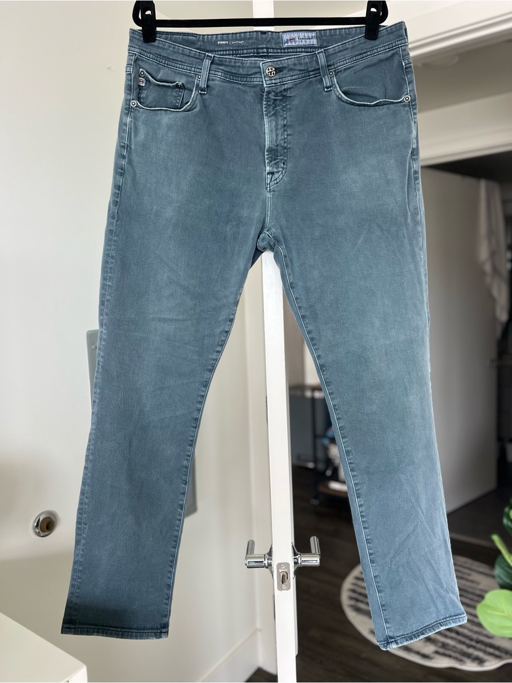 AG Men's Everett Slim Straight Leg Jeans Dark Gray Size 38 X 33